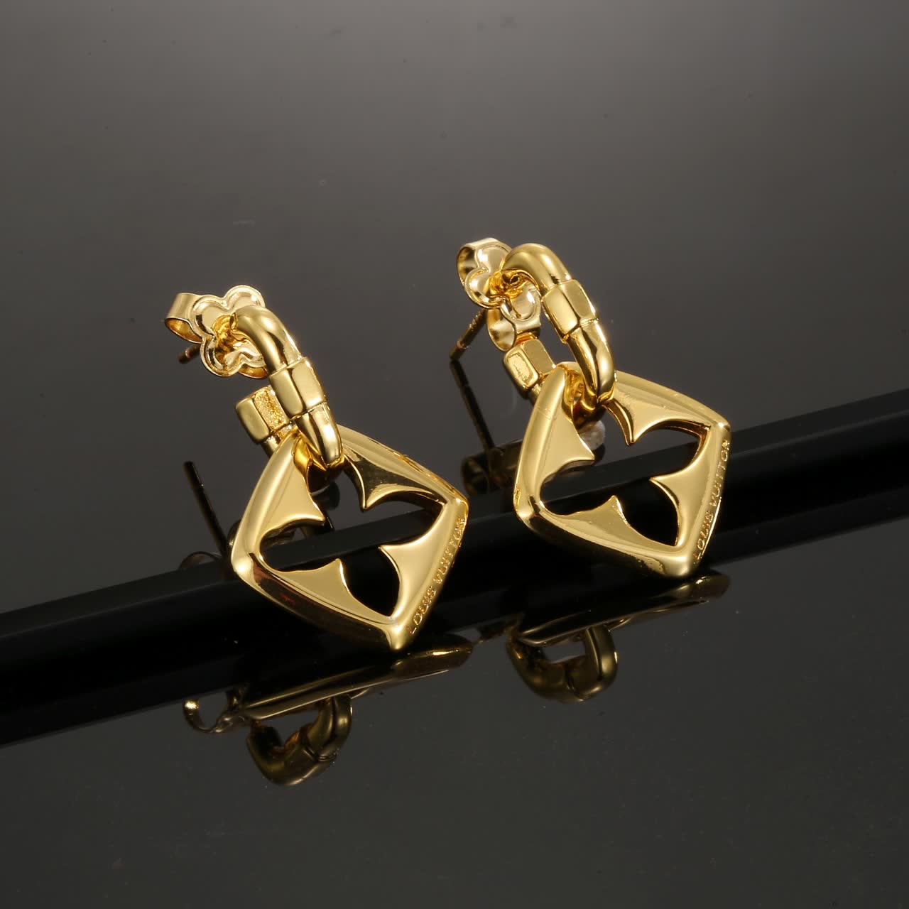 Louis Vuitton Gold Tone Earrings